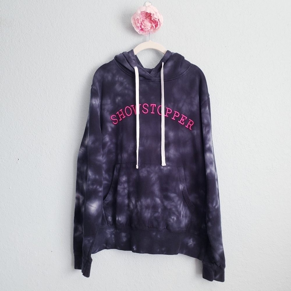 Showstopper Dance Embroidered Navy Tie Dye Showstopper Hoodie